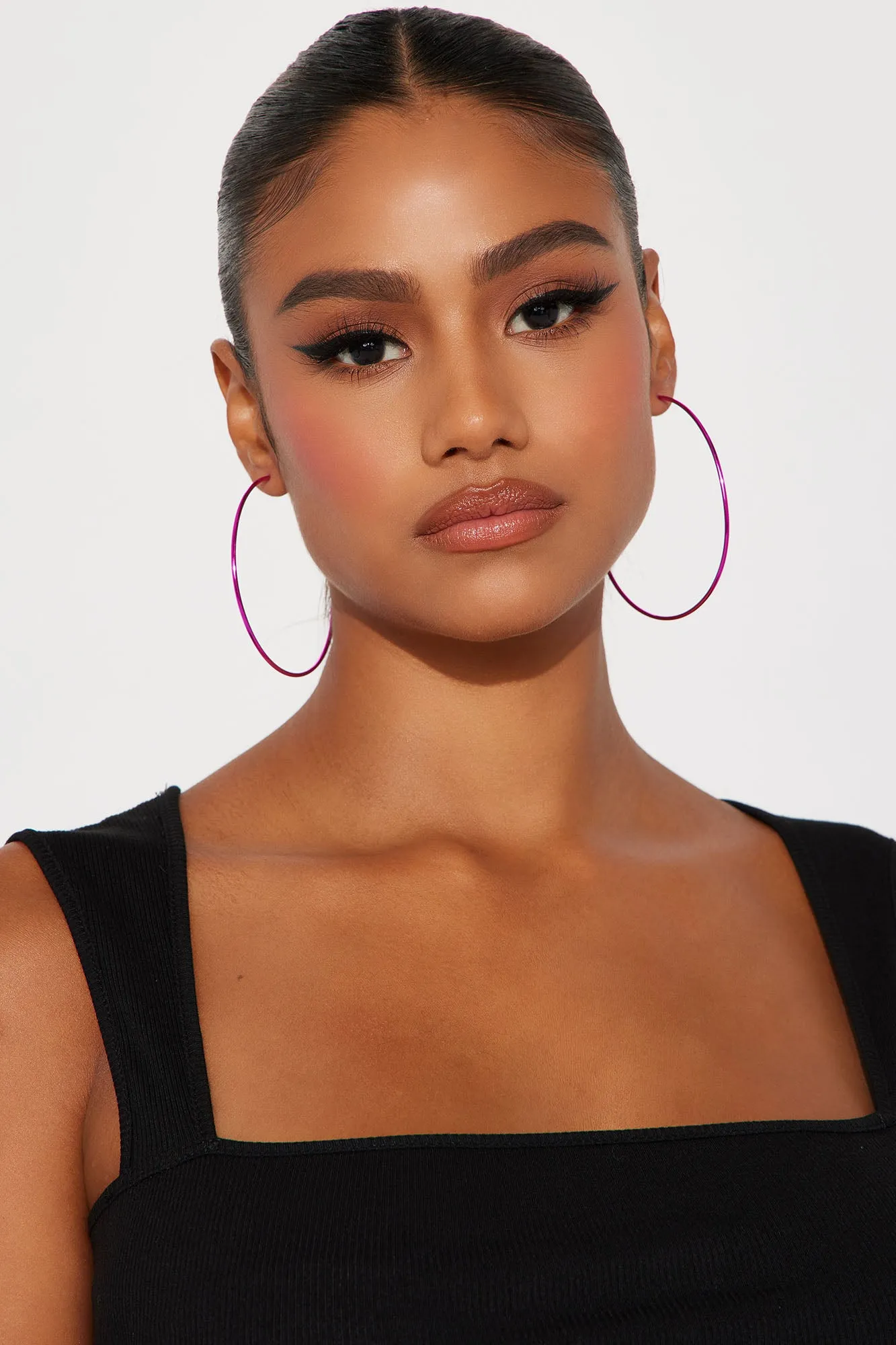 Astonishing Glow Hoop Earrings - Pink