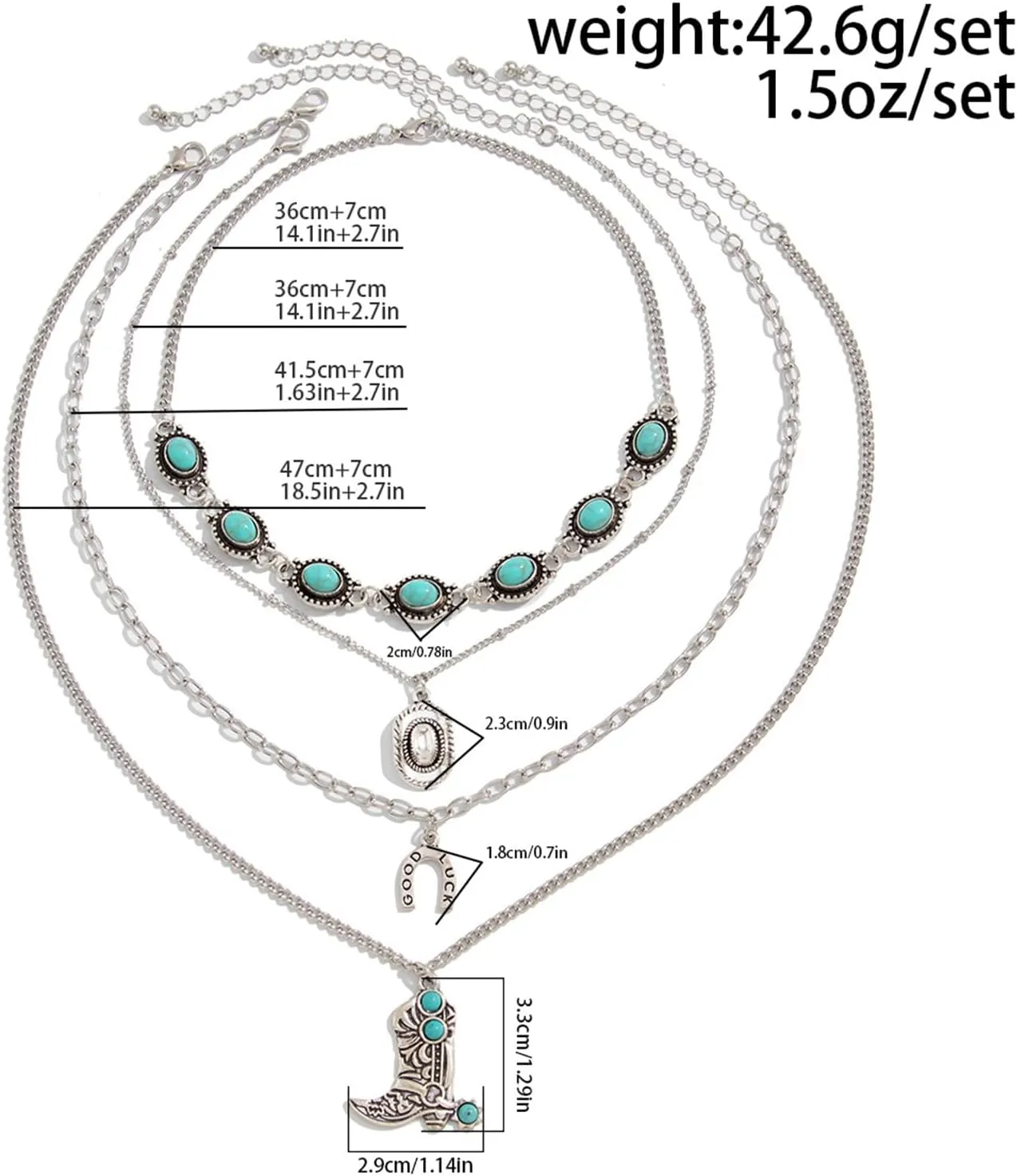 Atiptu Layered Western Necklaces for Women Vintage Turquoise Beaded Leather Choker Necklace Country Concert Cowgirl Dresses Accessories Western Jewelry