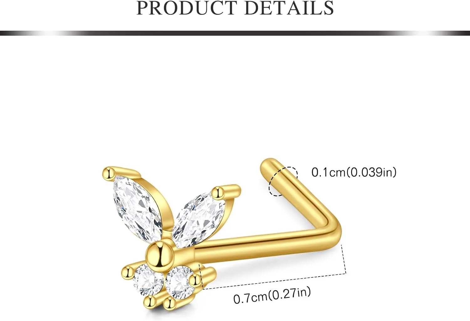 AVYRING Nose Rings Nose Studs Nose Rings Hoops Nose Piercings L Shaped Nose Ring Surgical Steel Nose Piercing Jewelry Hoop Nose Rings for Women Nose Screw Nostril Piercing Sliver Gold Black 20g