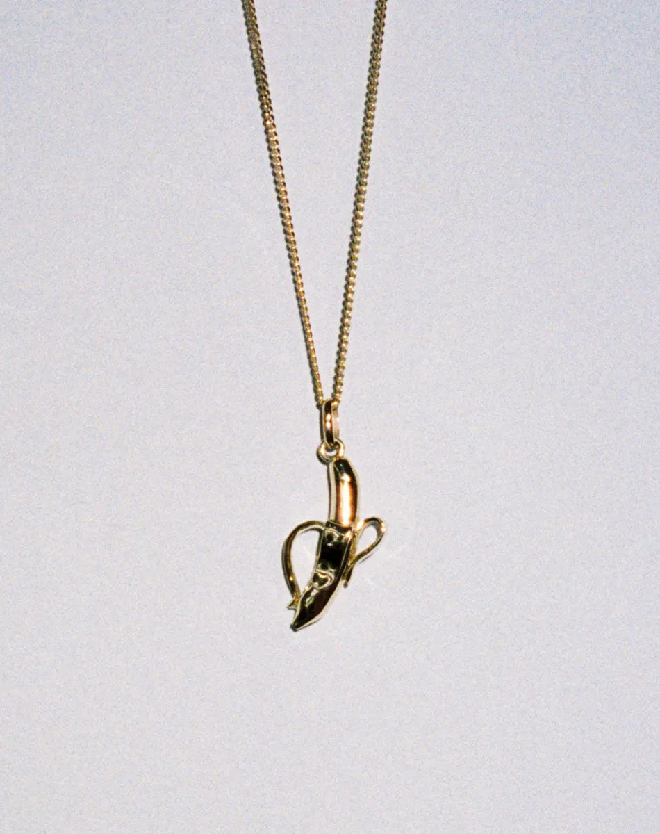 Banana Charm Necklace -Sterling Silver