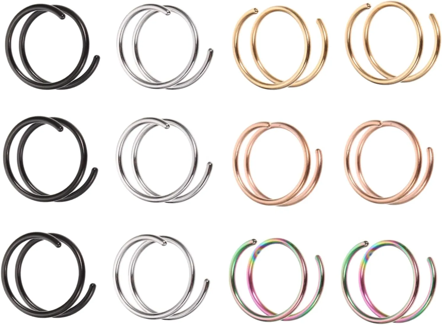BESPORTBLE 12pcs Nose Ring Nose Piercing Nose Piercings Nose Jewelry Nose Nose Piercing Jewelry Nose Piercing Rings 316 Stainless Steel