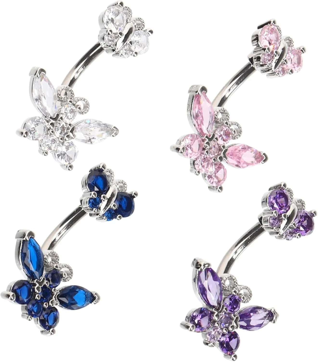 BESPORTBLE Belly Button Rings Stainless Steel Jewelry Rhinestones Sturdy and Comfortable