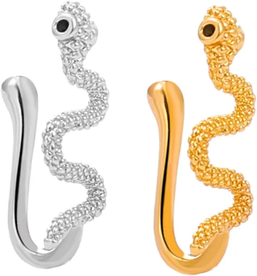 BESTYASH 2Pcs Non Piercing Nose Cuff Stylish Clip Rings for Women Versatile Faux Nose Jewelry for Parties Gatherings and Everyday Wear
