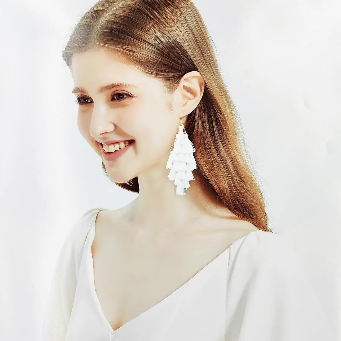 Big Large Long Chandelier Layered Tassel Dangle Earrings for Women