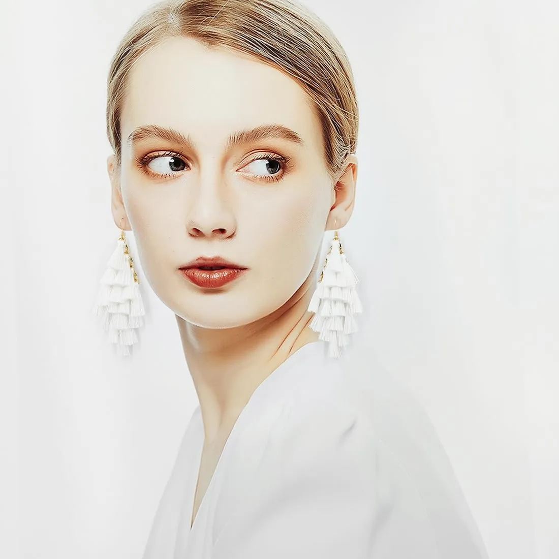 Big Large Long Chandelier Layered Tassel Dangle Earrings for Women