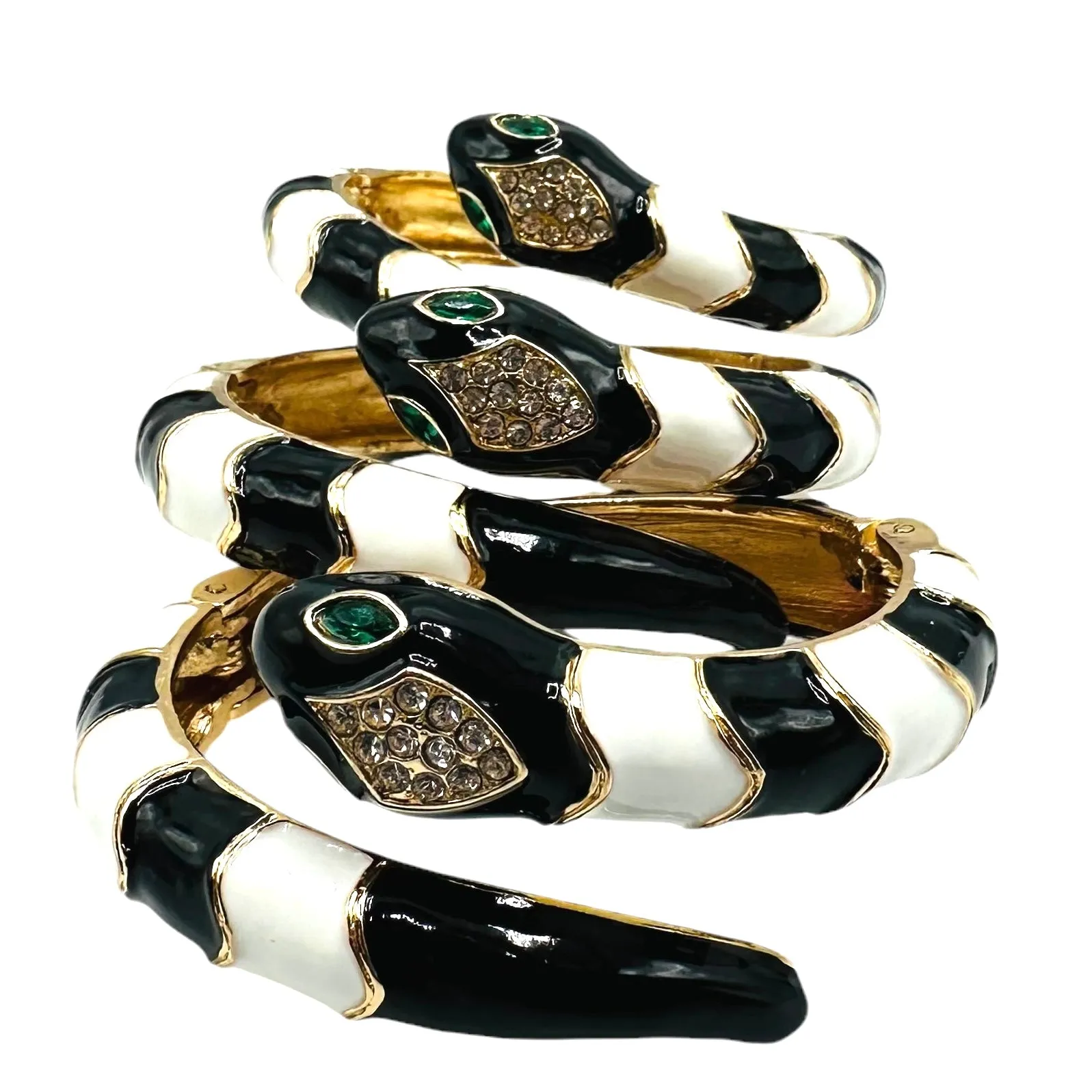 Black/white Striped Snake Cuff
