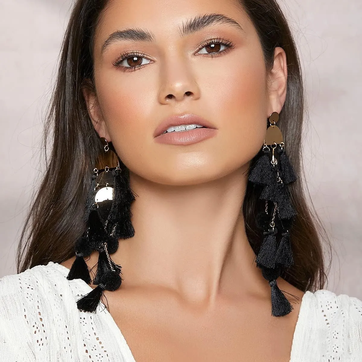 Boho Earrings for Women Long Tassel Dangle Statement Earrings Handmade Bohemian Jewelry Beach Vacation Essentials