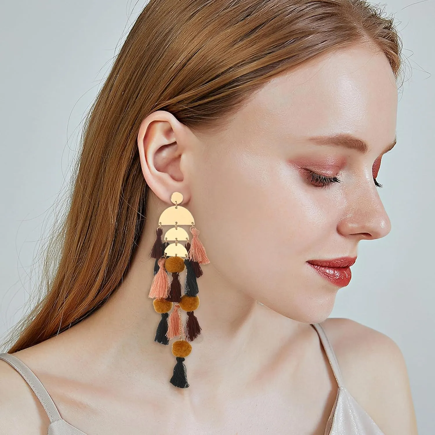 Boho Earrings for Women Long Tassel Dangle Statement Earrings Handmade Bohemian Jewelry Beach Vacation Essentials