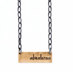 Bops "Adventerous" Personality Etched Bar Necklace