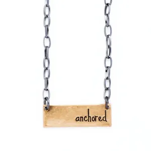 Bops "Anchored" Personality Etched Bar Necklace