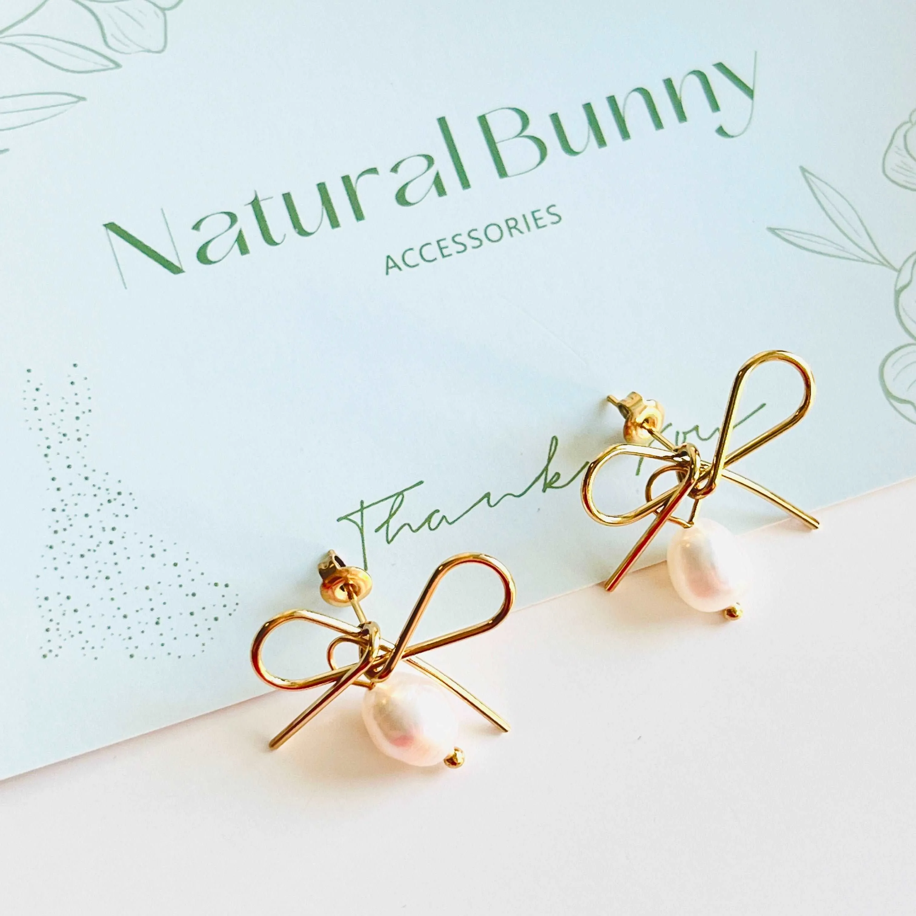 Bow Freshwater Pearl Earrings