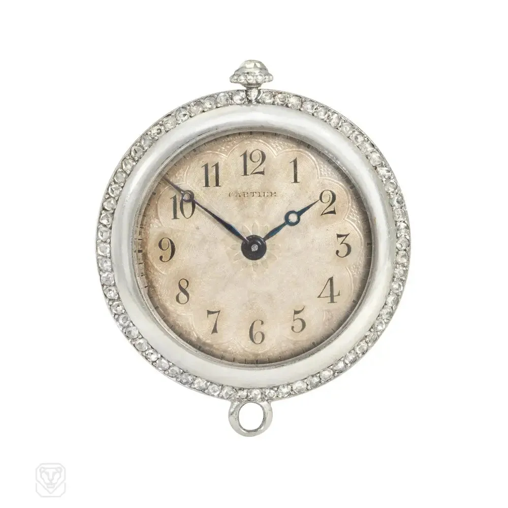 Cartier Art Deco diamond and platinum pendant watch