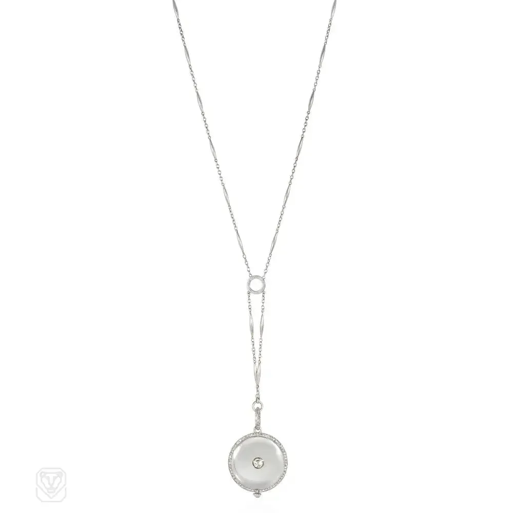 Cartier Art Deco diamond and platinum pendant watch