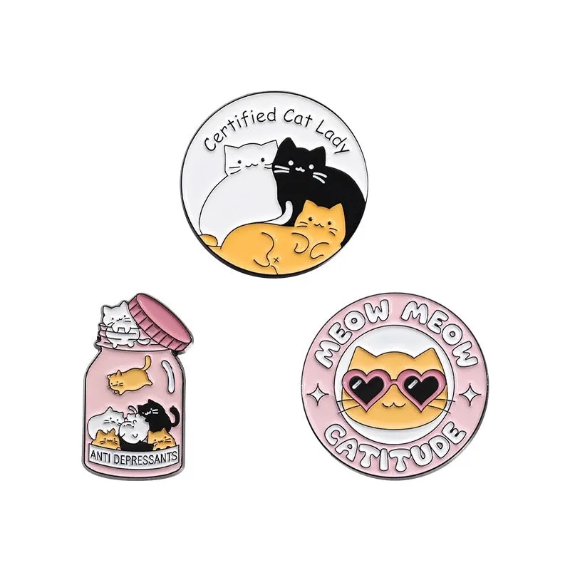 Cartoon Style Cute Animal Letter Cat Alloy Stamping Stoving Varnish Plating Unisex Brooches