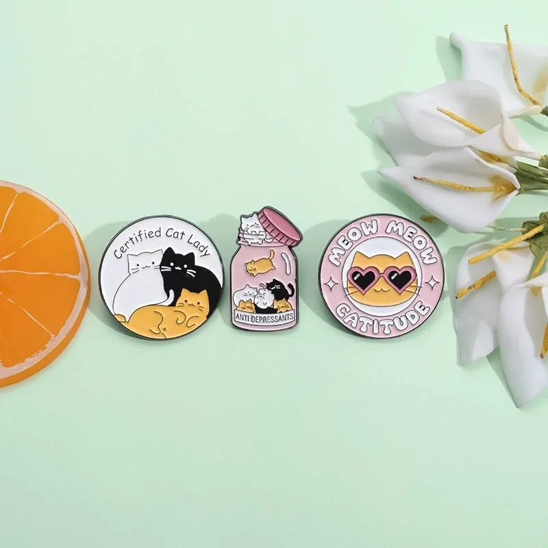 Cartoon Style Cute Animal Letter Cat Alloy Stamping Stoving Varnish Plating Unisex Brooches