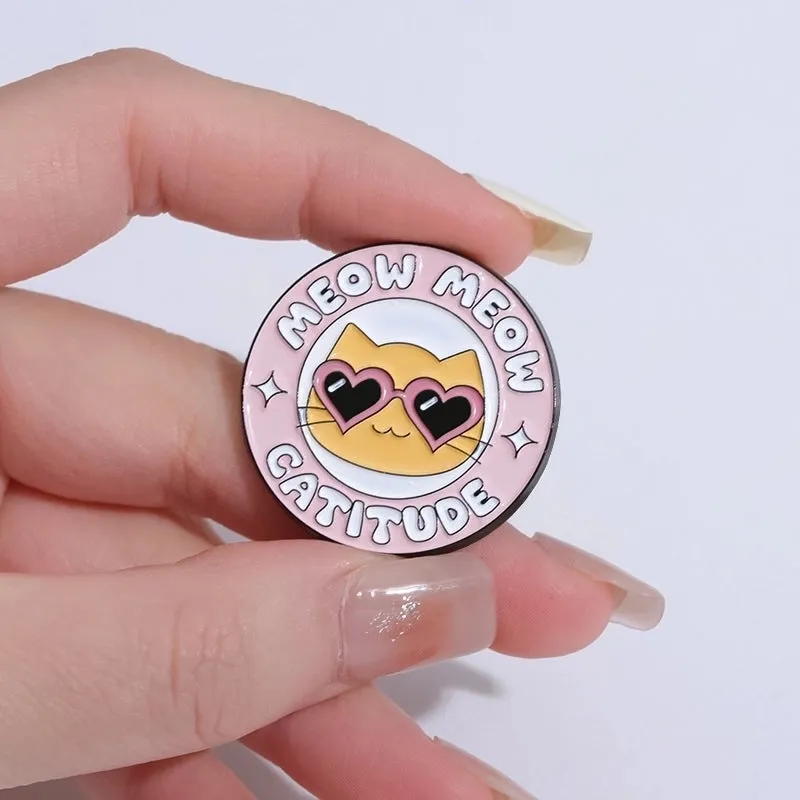Cartoon Style Cute Animal Letter Cat Alloy Stamping Stoving Varnish Plating Unisex Brooches