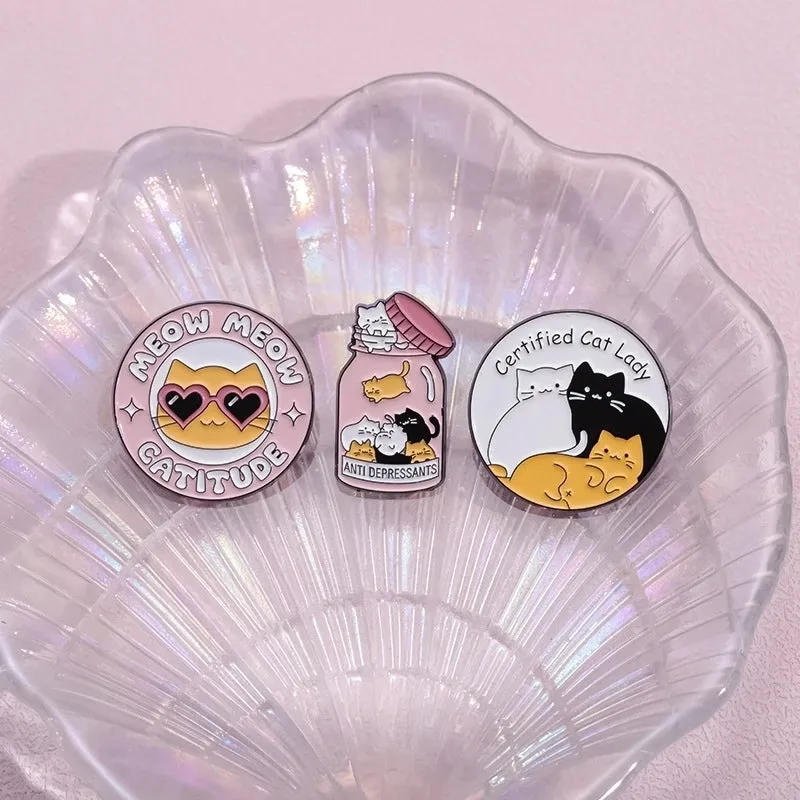 Cartoon Style Cute Animal Letter Cat Alloy Stamping Stoving Varnish Plating Unisex Brooches