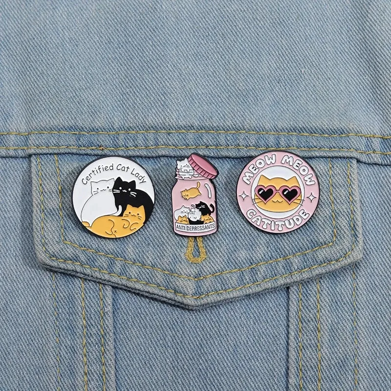 Cartoon Style Cute Animal Letter Cat Alloy Stamping Stoving Varnish Plating Unisex Brooches