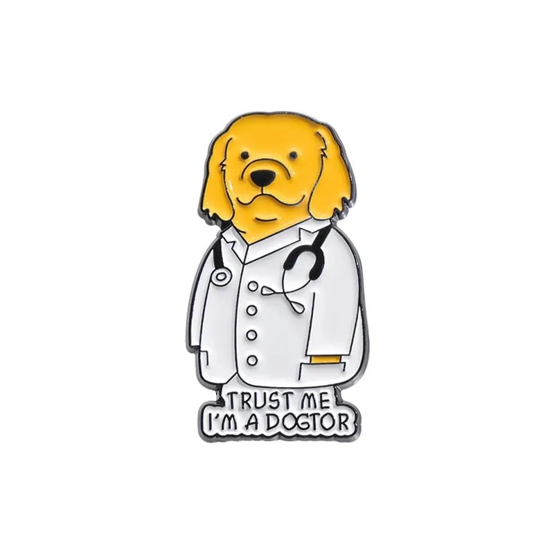 Cartoon Style Cute Animal Letter Dog Alloy Stamping Stoving Varnish Plating Unisex Brooches