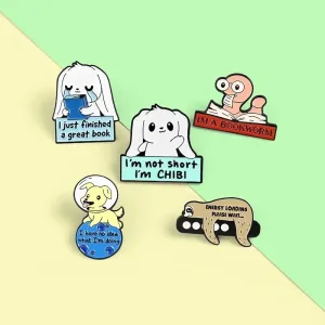 Cartoon Style Pin Animal Letter Alloy Stoving Varnish Unisex Brooches