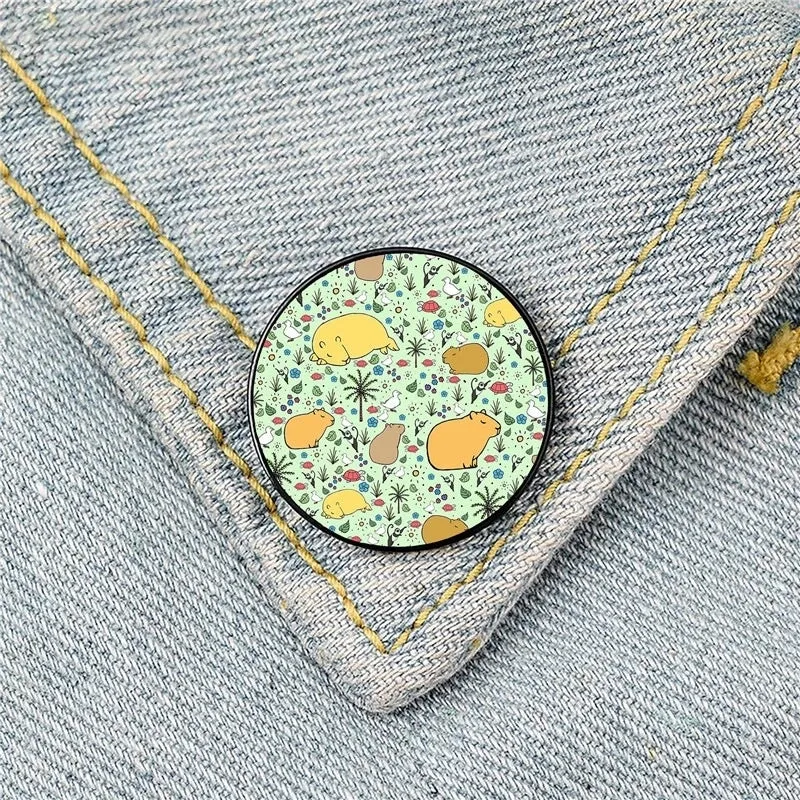 Cartoon Style Pin Animal Mixed Materials Printing Unisex Brooches