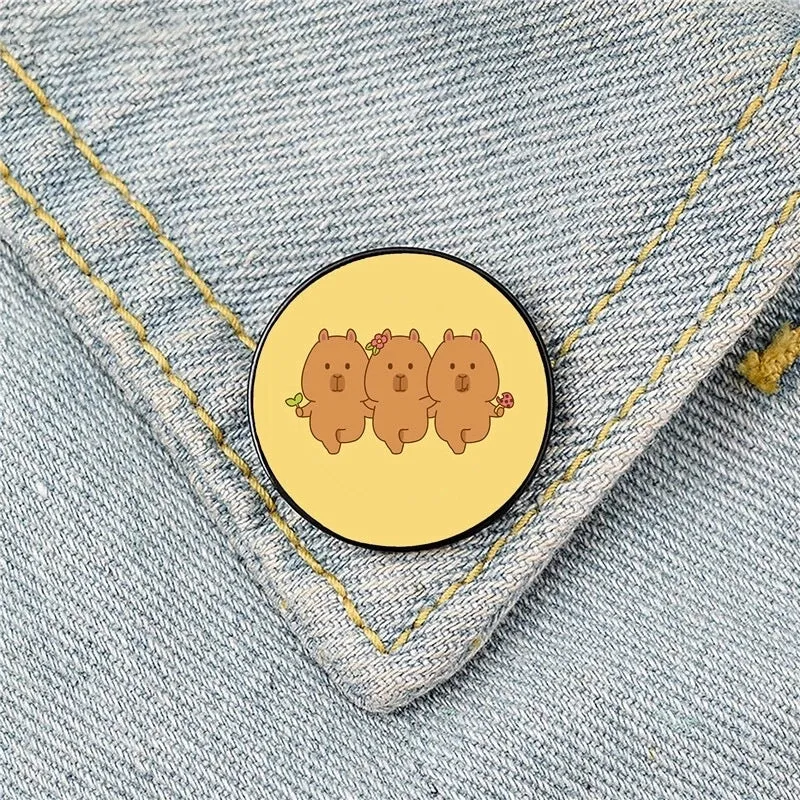 Cartoon Style Pin Animal Mixed Materials Printing Unisex Brooches