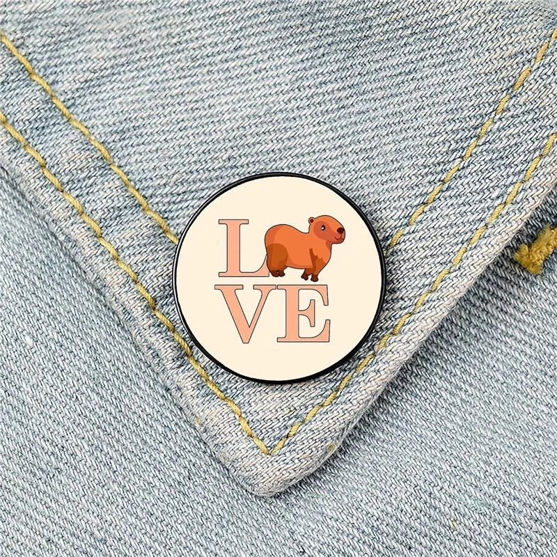 Cartoon Style Pin Animal Mixed Materials Printing Unisex Brooches