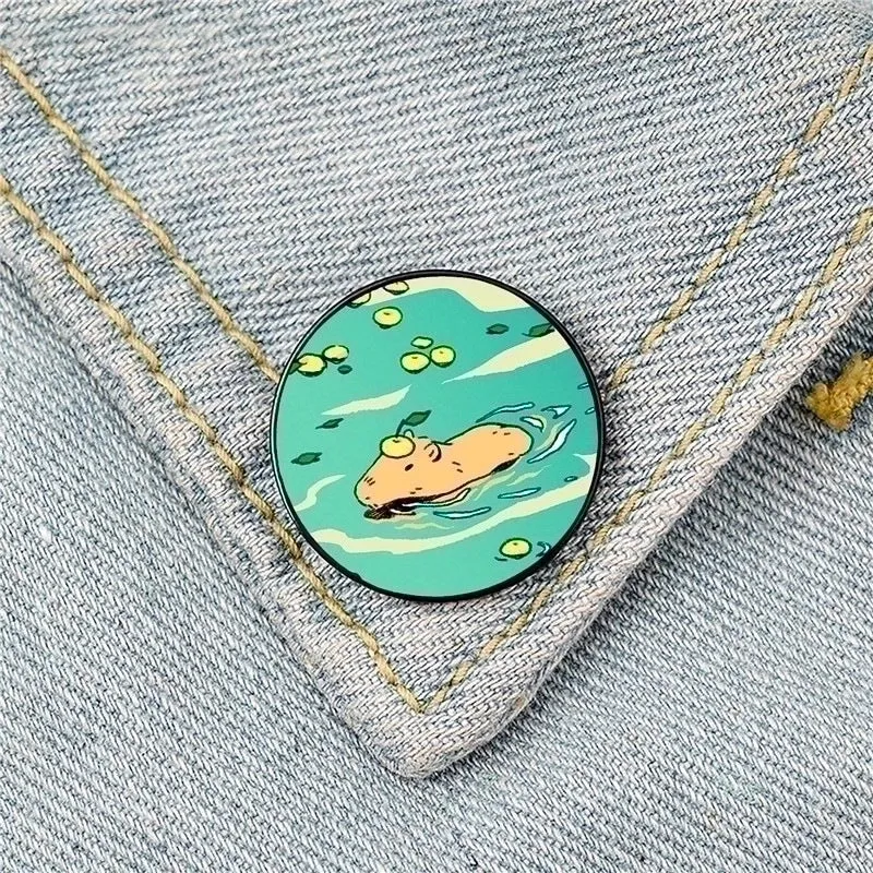 Cartoon Style Pin Animal Mixed Materials Printing Unisex Brooches
