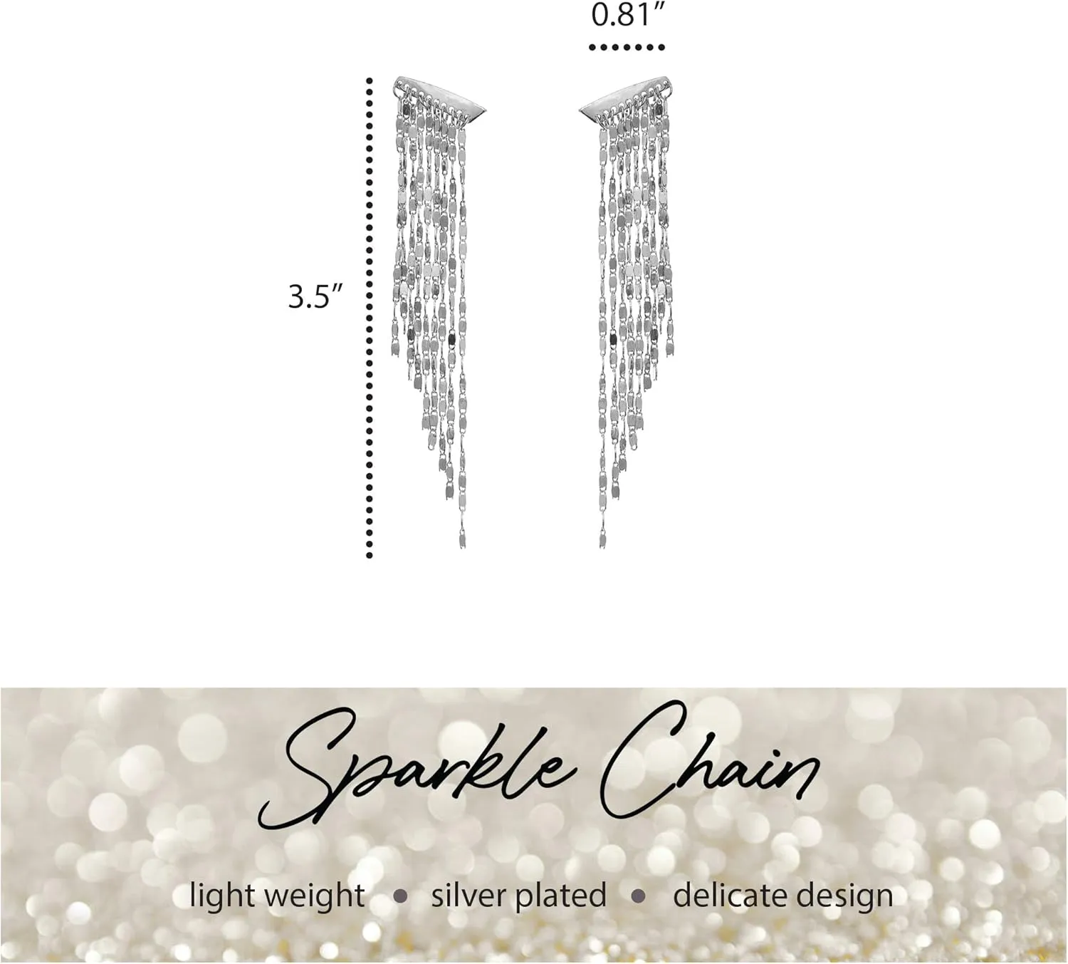 Chain Fringe Metal Tassel Earrings ??Long Dangle Statement Earrings ??Fringe Earrings ??Chandelier Dangle ??Silver, Gold, Rose Gold, & Multi-Plated - with Gift Box included