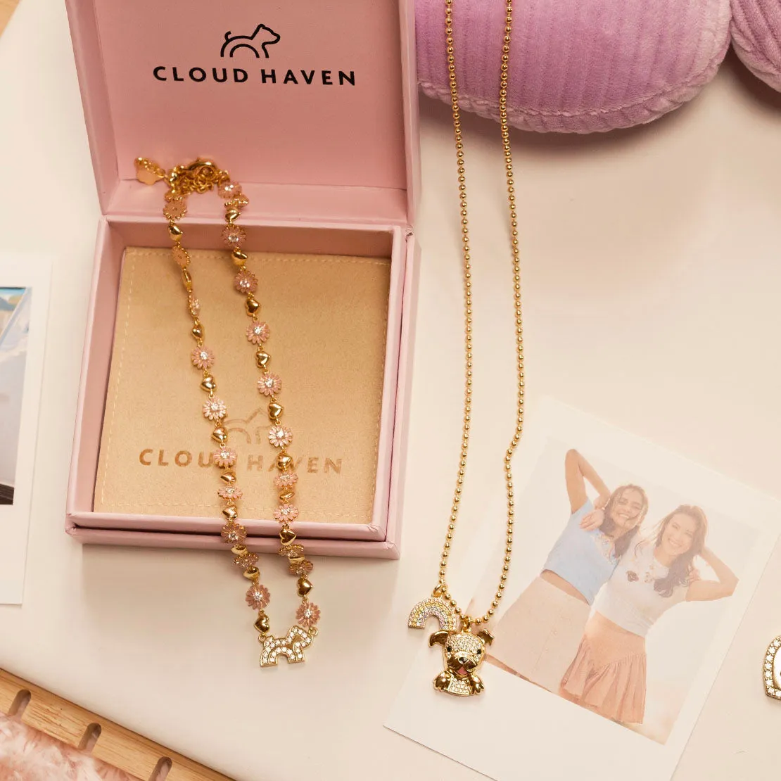 Cloud Haven Sweet Bulldog Pendant Necklace