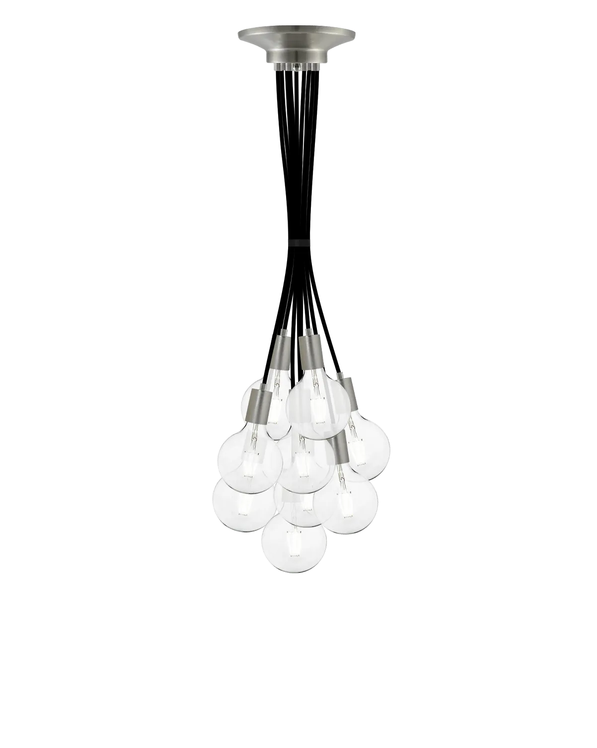 Cluster Chandelier - Grape: Black and Modern Nickel