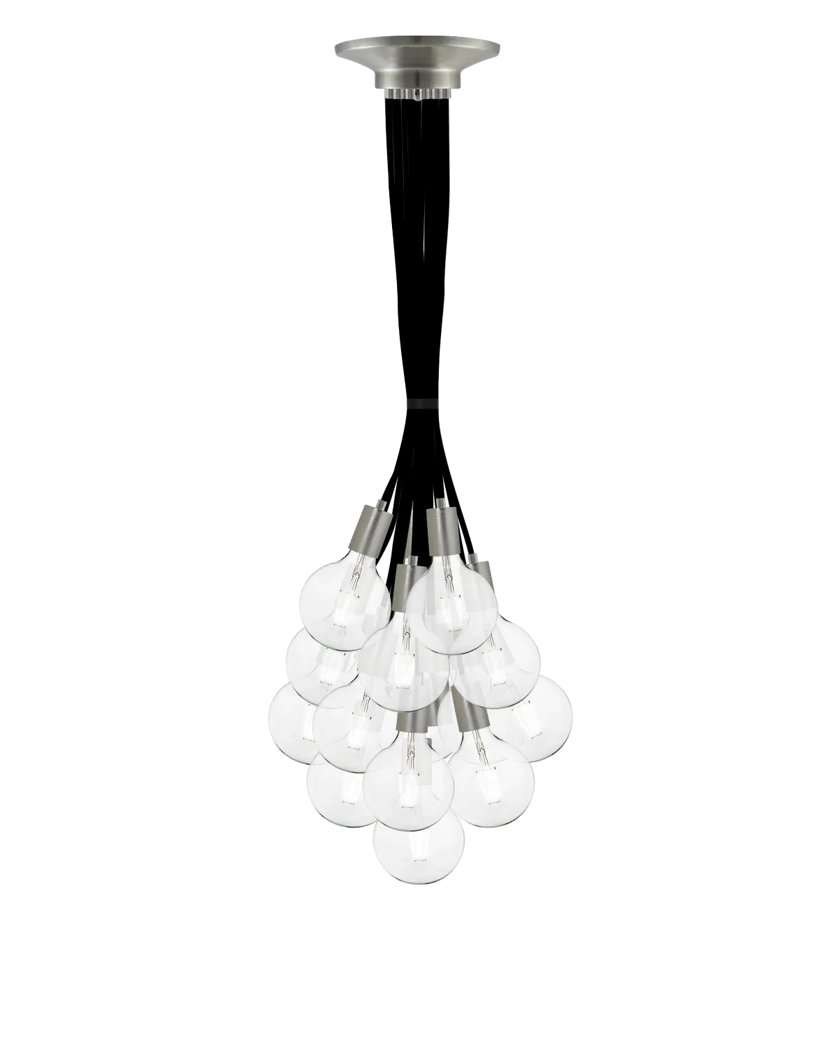Cluster Chandelier - Grape: Black and Modern Nickel