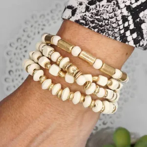 Cream & Gold Bracelet Stack