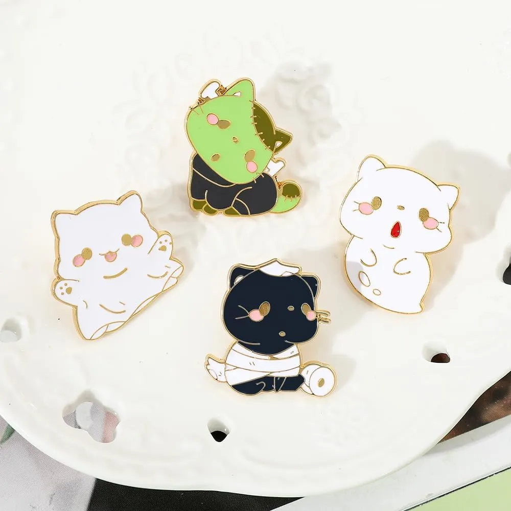 Creative Cat Enamel Pins Set - Kawaii Kitten Brooches Metal Badges Accessories for Backpack Hat Bag, Lovely Cats Pin for Friends Family