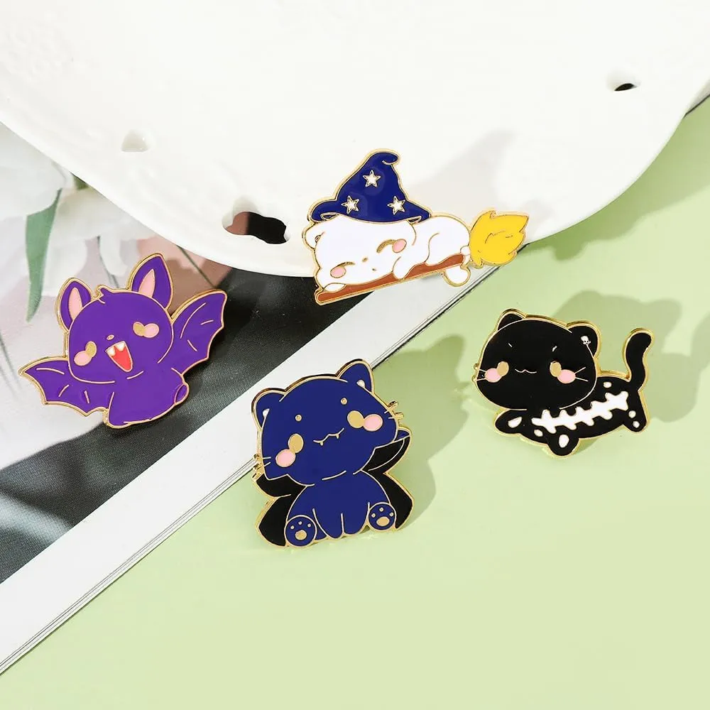 Creative Cat Enamel Pins Set - Kawaii Kitten Brooches Metal Badges Accessories for Backpack Hat Bag, Lovely Cats Pin for Friends Family