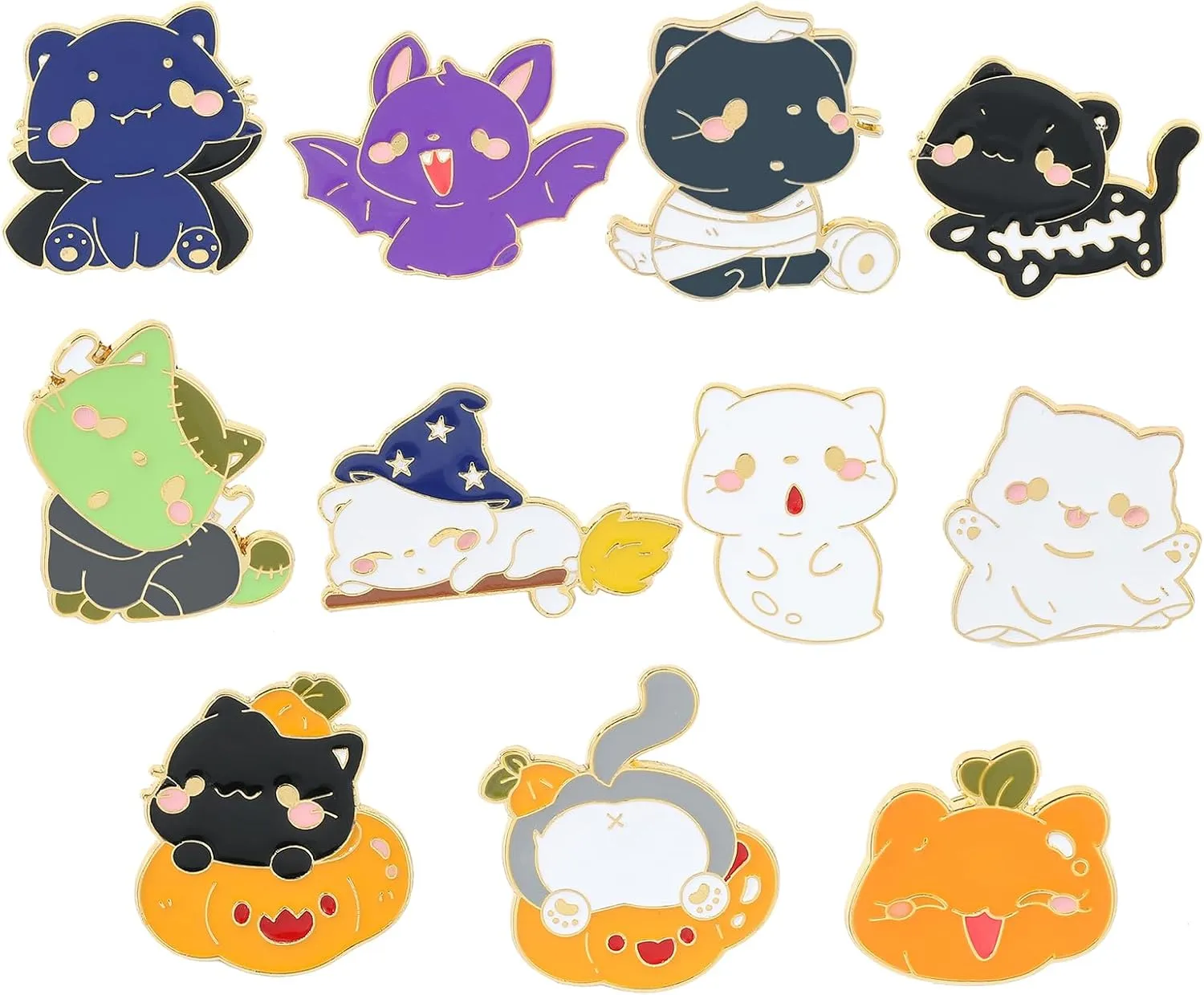 Creative Cat Enamel Pins Set - Kawaii Kitten Brooches Metal Badges Accessories for Backpack Hat Bag, Lovely Cats Pin for Friends Family