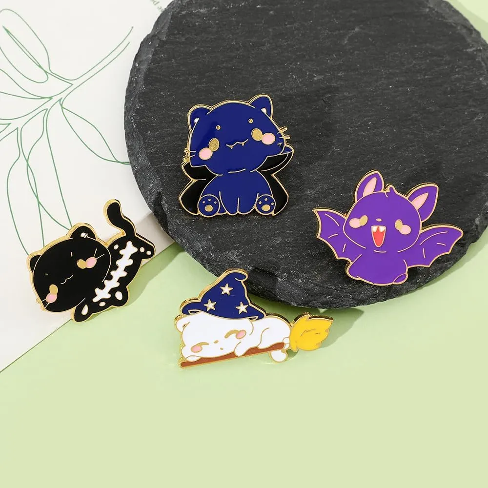 Creative Cat Enamel Pins Set - Kawaii Kitten Brooches Metal Badges Accessories for Backpack Hat Bag, Lovely Cats Pin for Friends Family