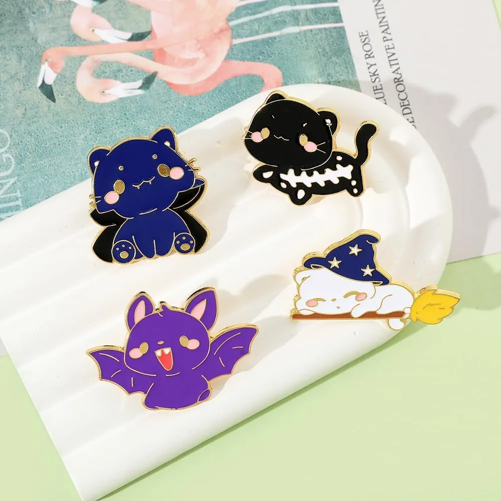 Creative Cat Enamel Pins Set - Kawaii Kitten Brooches Metal Badges Accessories for Backpack Hat Bag, Lovely Cats Pin for Friends Family