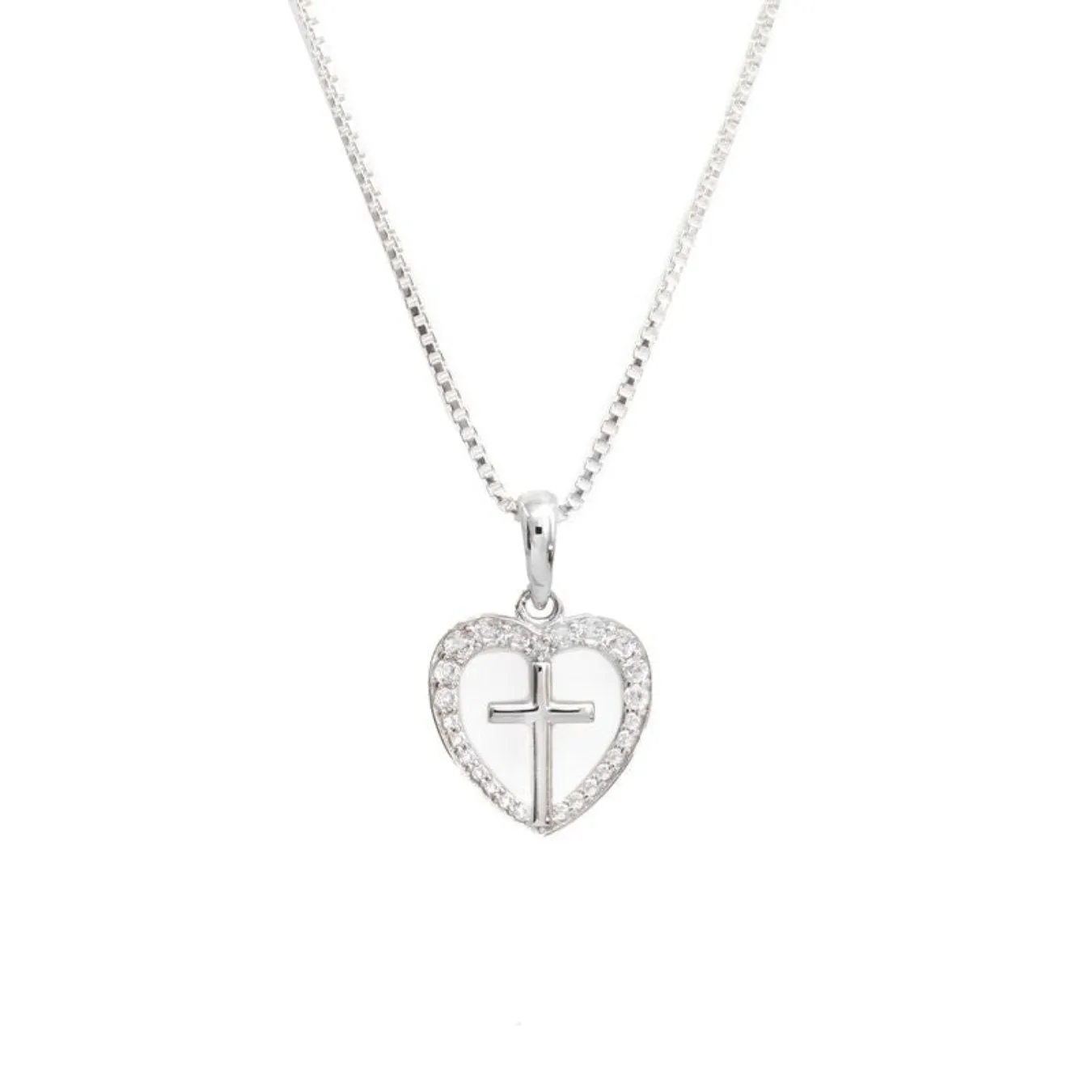 Cross My Heart Necklace - Sterling Silver