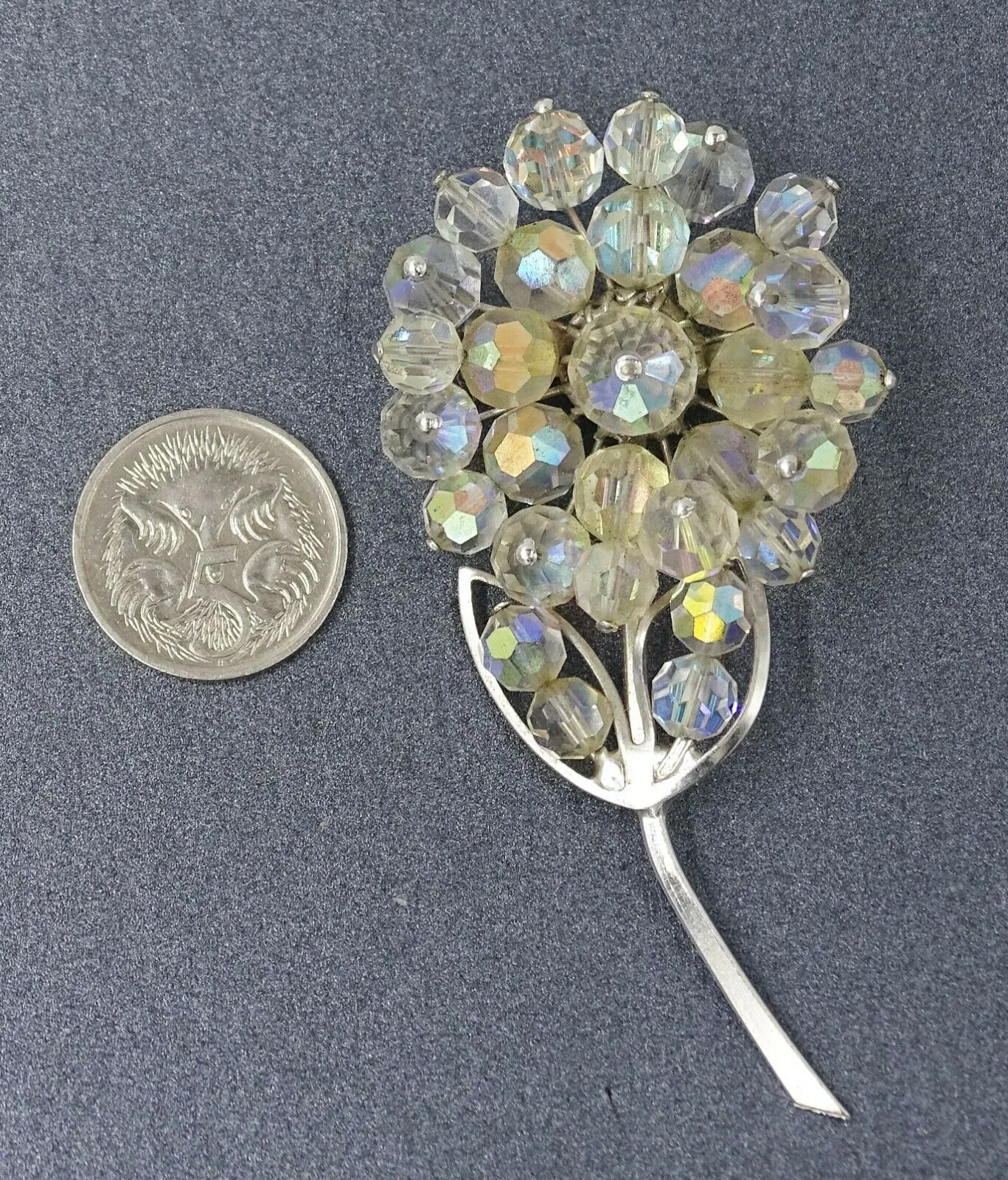 Crystal Rhinestone Flower Brooch