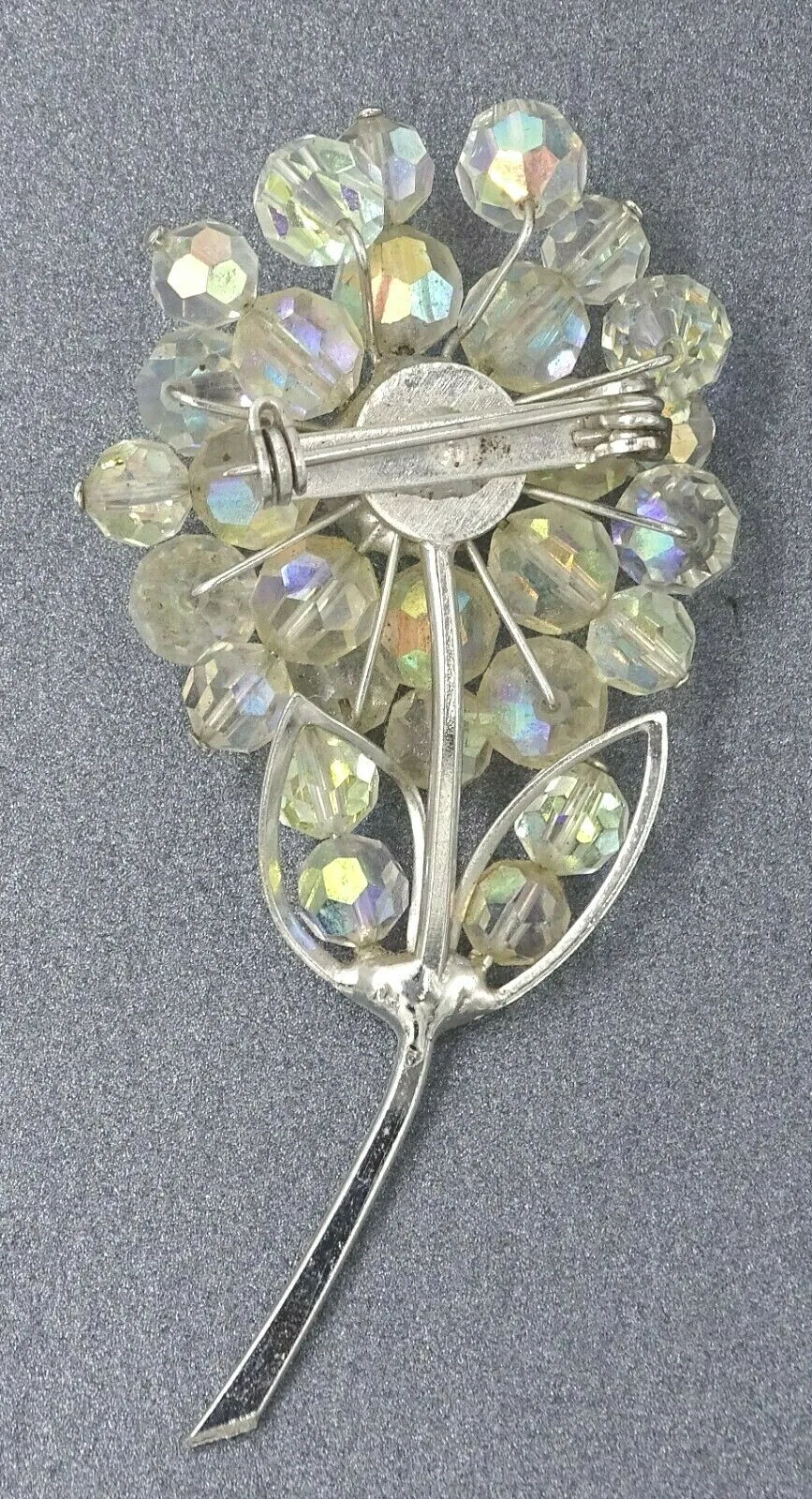 Crystal Rhinestone Flower Brooch