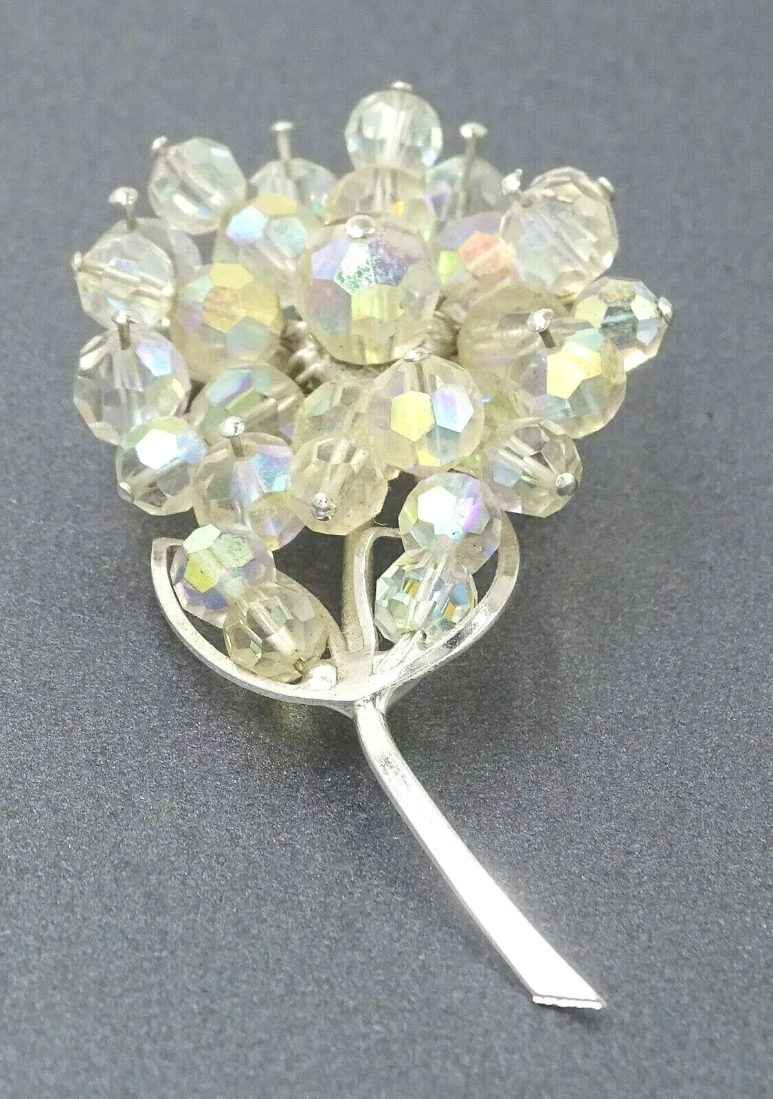 Crystal Rhinestone Flower Brooch