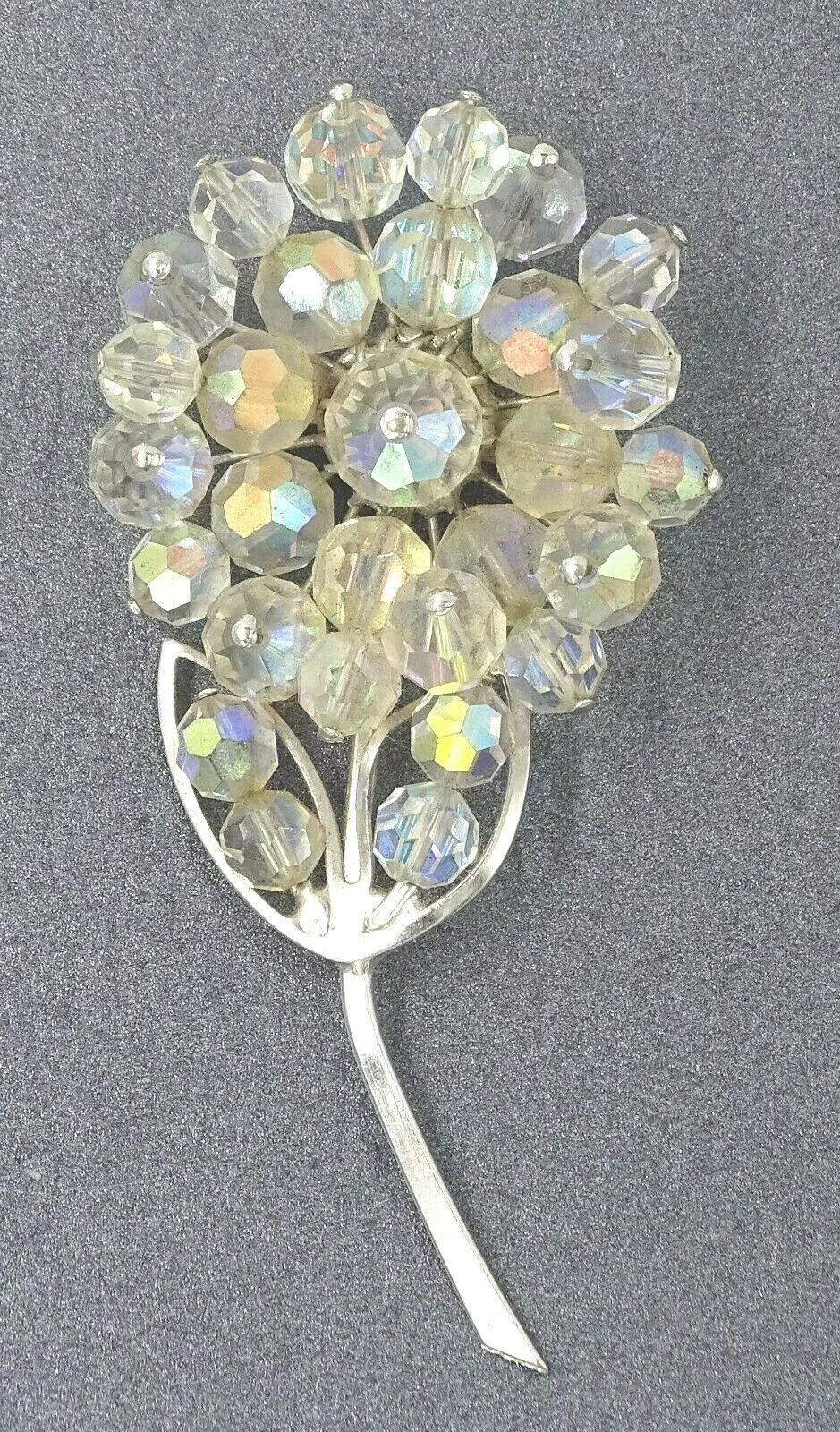 Crystal Rhinestone Flower Brooch