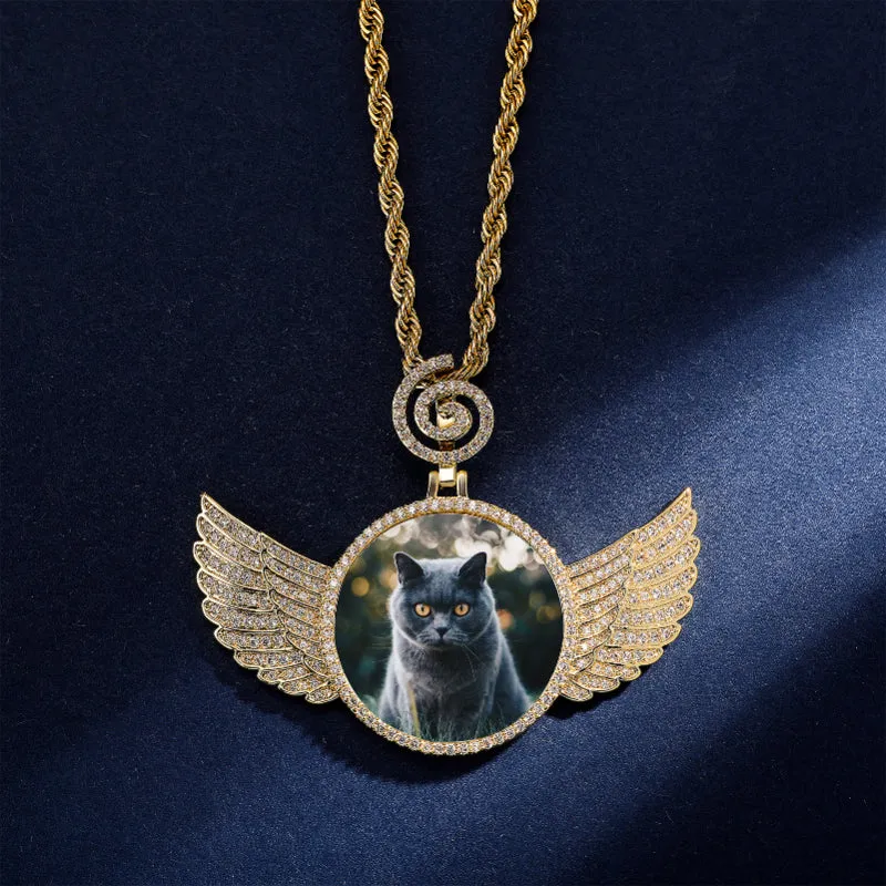 【Custom】Creative Memory Photo Frame Angel Wings Pendant