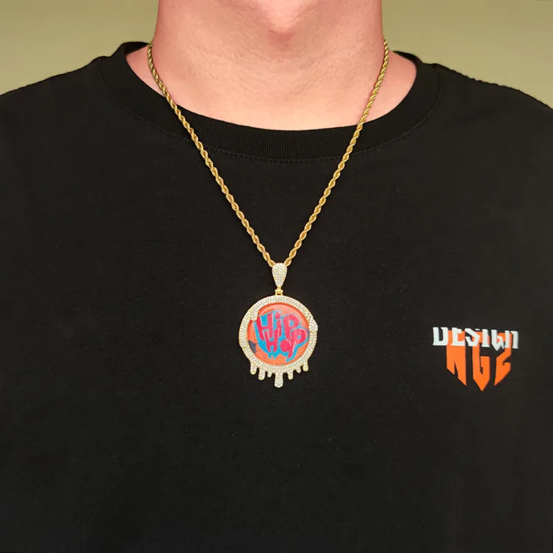 【Custom】Round Water Drop Photo Pendant