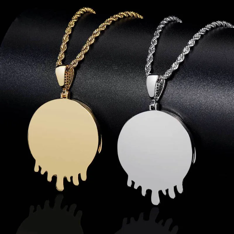 【Custom】Round Water Drop Photo Pendant