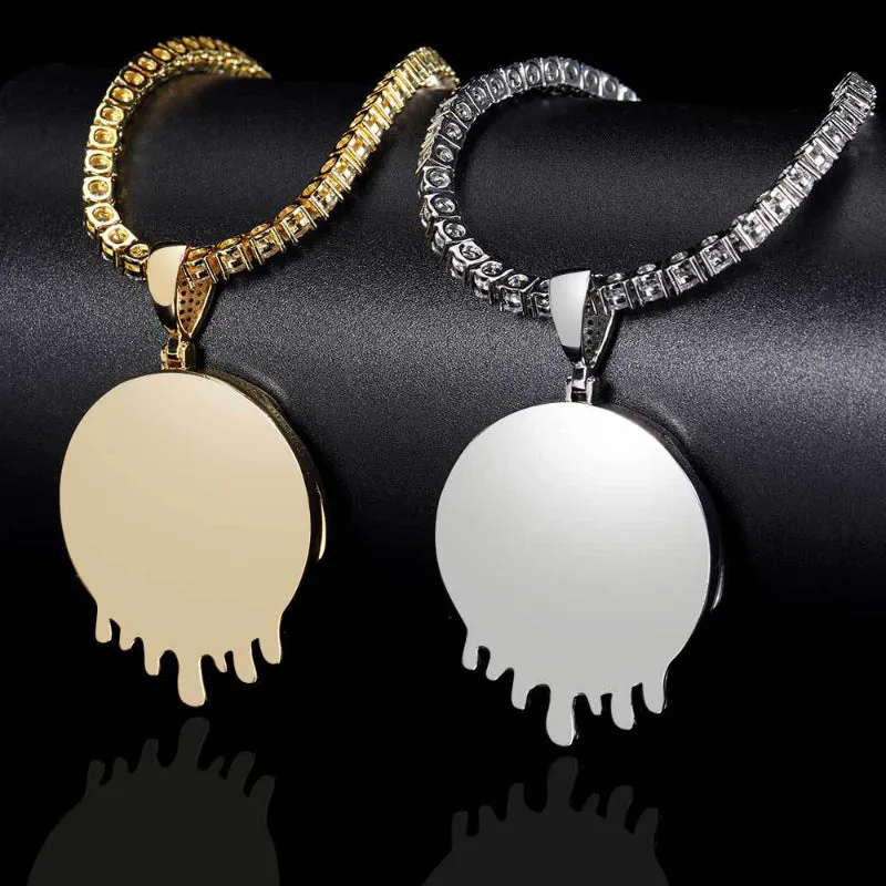 【Custom】Round Water Drop Photo Pendant
