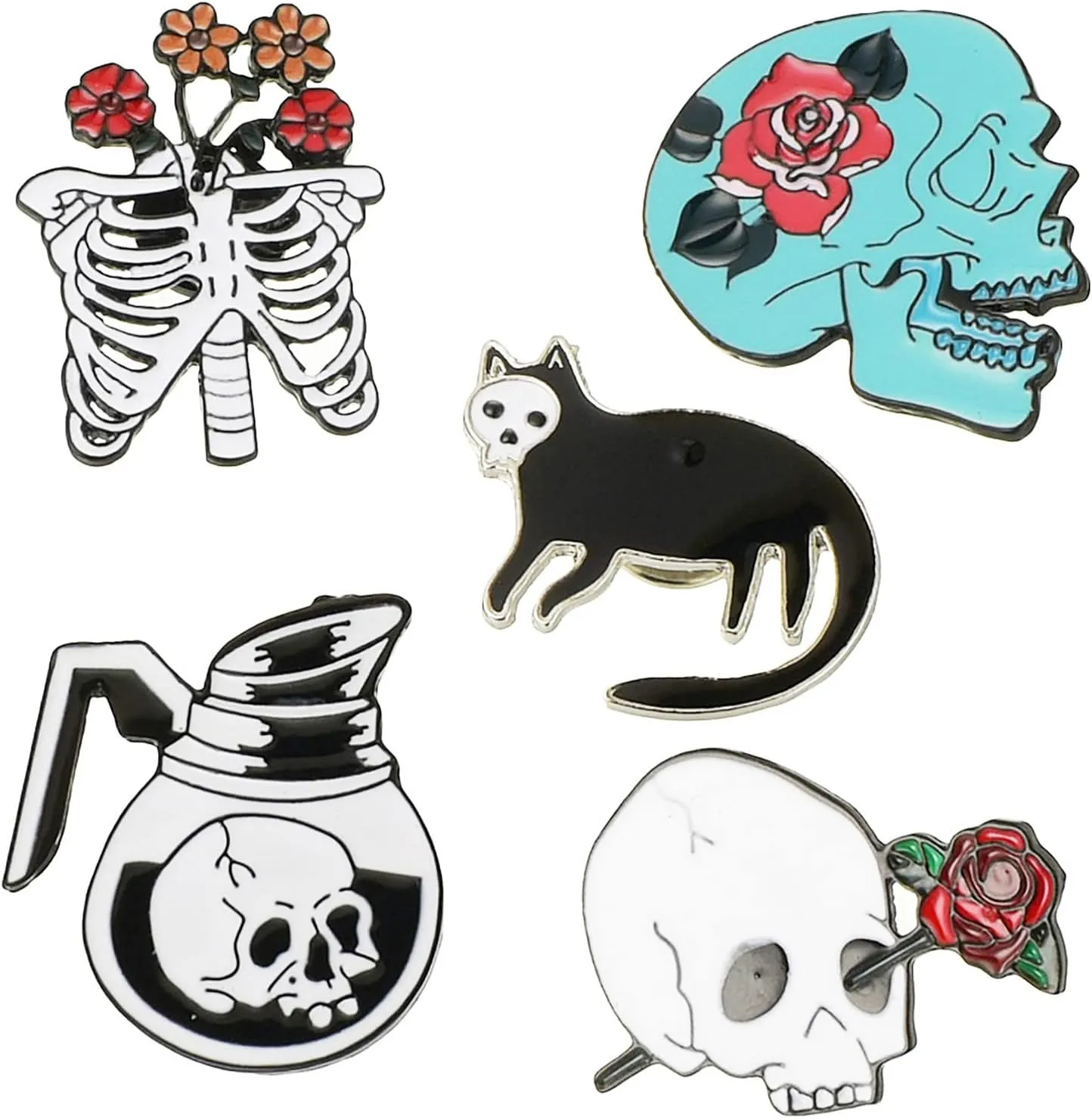 Cute Enamel Lapel Pins Brooches Sets, DIY Dogs Cats Animal Plant Punk Christmas Halloween Brooches Pin Badges for Clothing Bags Backpacks Jackets Hat