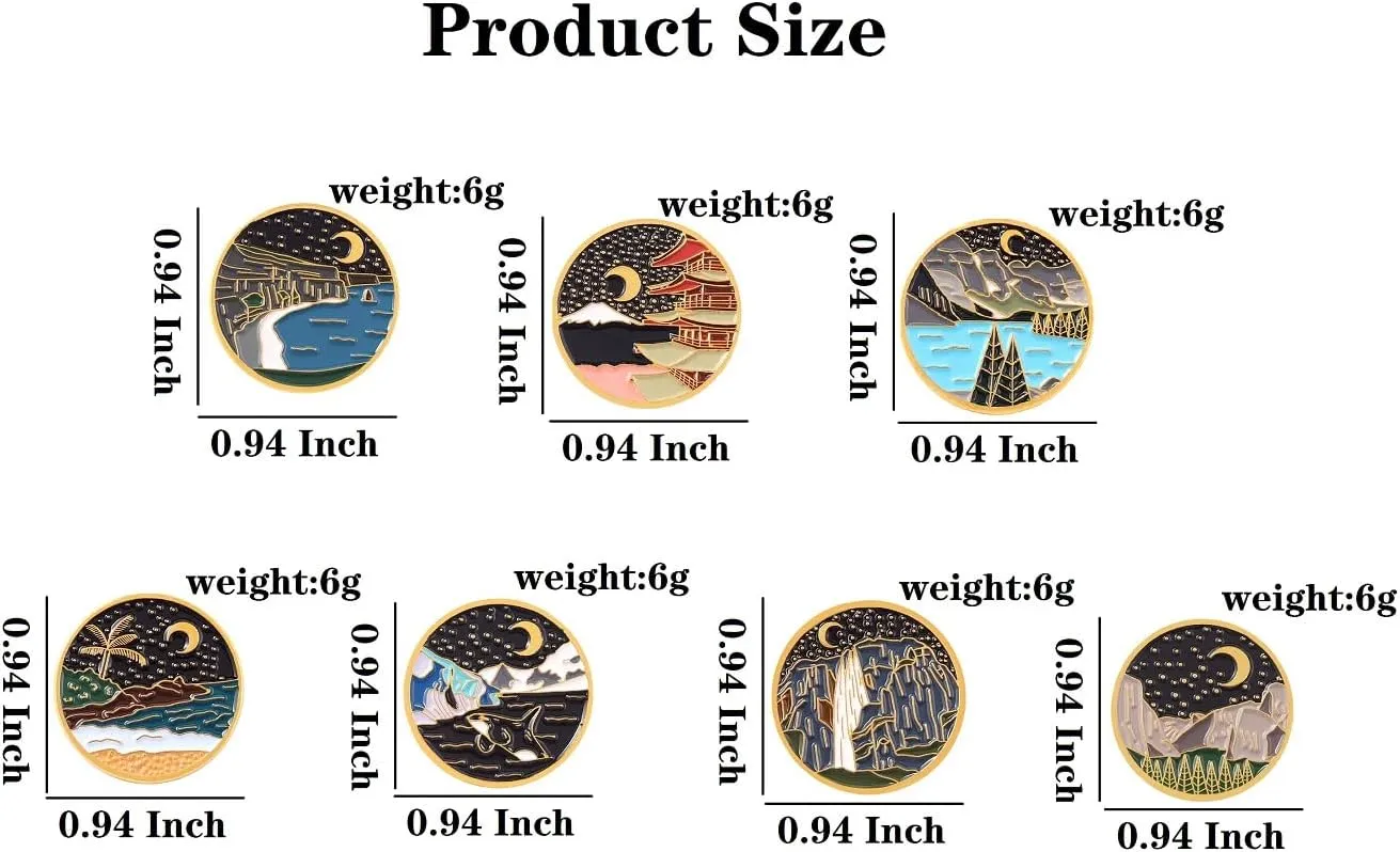 Cute Enamel Pin Set Lapel Pins Brooches Cartoon Brooch Badge Pins for Clothes Bags Backpack for Women
