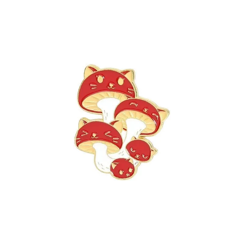 Cute Pin Animal Mushroom Alloy Stoving Varnish Unisex Brooches